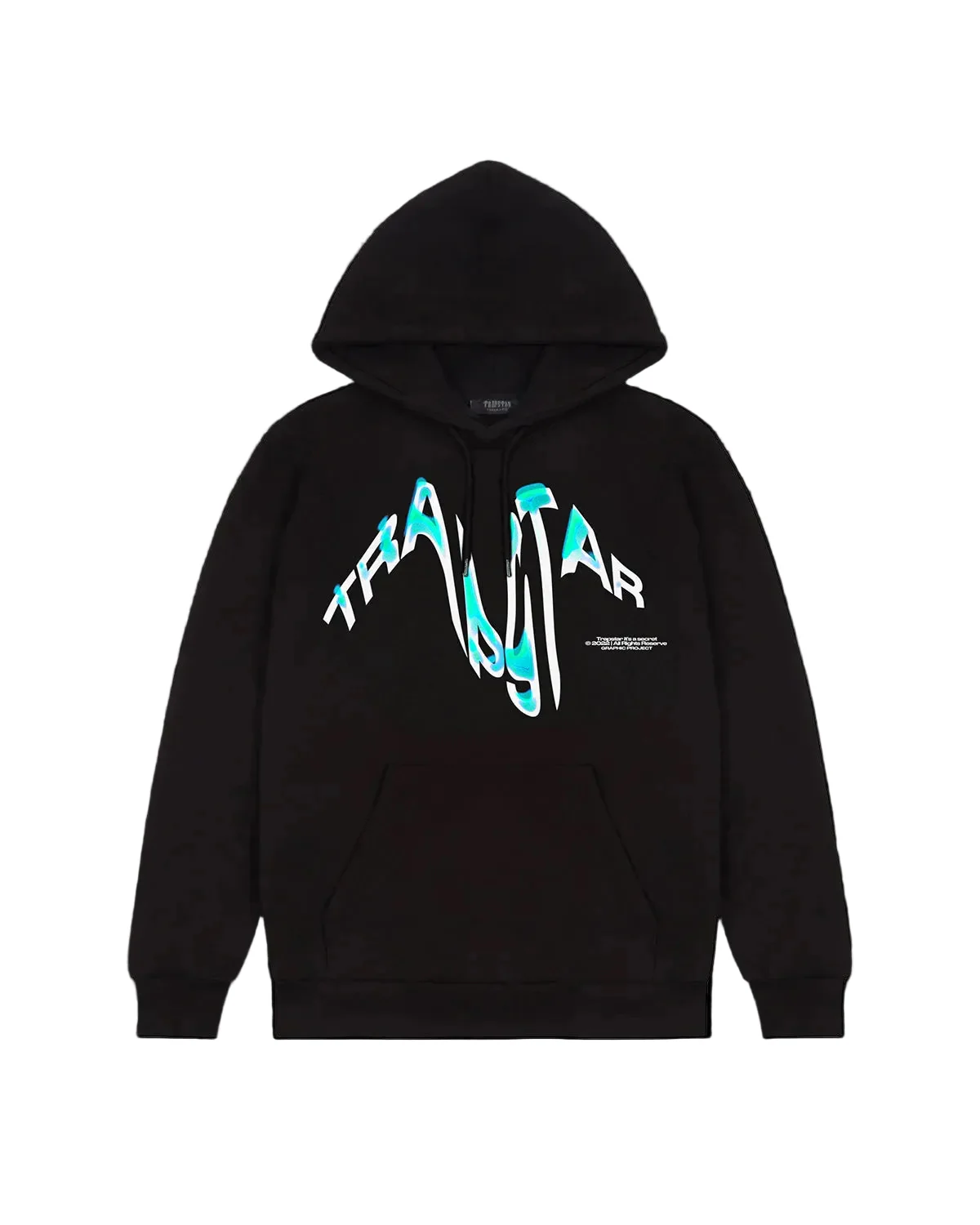 Trapstar Distortion Hoodie - Black/Teal